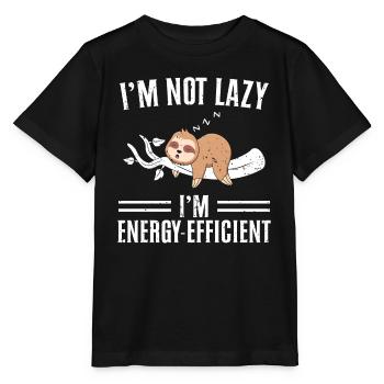 Je ne suis pas paresseux, je suis économe en énergie - T-shirt bio MINI CREATOR Stanley/Stella Enfant - noir - Devant - Mikhail (115cm)