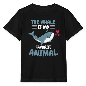 Favorite Animal Ocean Animal Funny Gift Whale - Stanley/Stella MINI CREATOR Kids’ T-Shirt - black - Front - Mikhail (115cm)