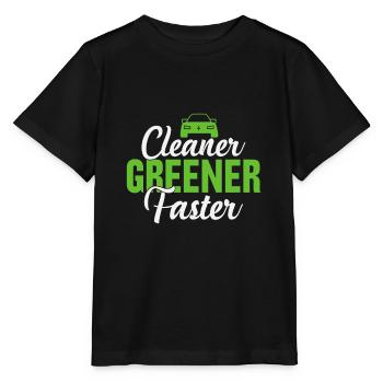Electric vehicles cleaner, greener and faster - Stanley/Stella MINI CREATOR Kids’ T-Shirt - black - Front - Mikhail (115cm)