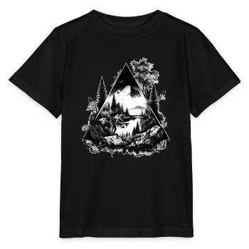 Des pêcheurs dans la nature pour tous les amateurs de pêche - T-shirt bio MINI CREATOR Stanley/Stella Enfant - noir - Devant - Mikhail (115cm)