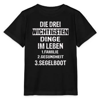 Segelboot - Stanley/Stella Kinder T-Shirt MINI CREATOR  - Schwarz - Vorne - Mikhail (115cm)