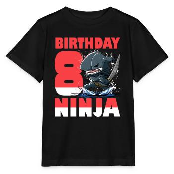 Shark Ninja I’m 8 - Action polonaise sous l’eau - T-shirt bio MINI CREATOR Stanley/Stella Enfant - noir - Devant - Mikhail (115cm)