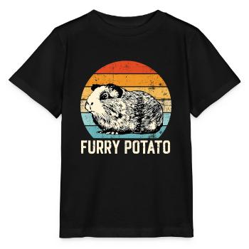 Meerschweinchen Idee, Pelzige Kartoffel - Stanley/Stella Kinder T-Shirt MINI CREATOR  - Schwarz - Vorne - Mikhail (115cm)