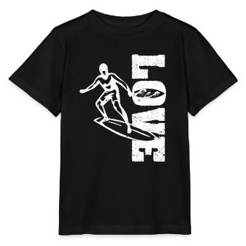Liebe Surfen Lustiges Wakeboard Surfer Wassersport - Stanley/Stella Kinder T-Shirt MINI CREATOR  - Schwarz - Vorne - Mikhail (115cm)