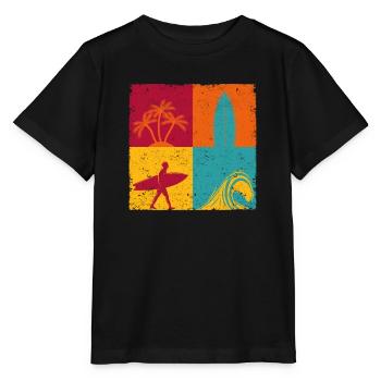 Surfen Retro Surfer Vintage Surf Wakeboard Wasser - Stanley/Stella Kinder T-Shirt MINI CREATOR  - Schwarz - Vorne - Mikhail (115cm)