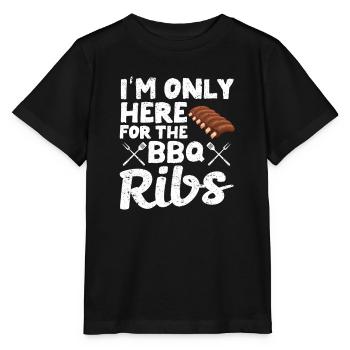 I'm just funny here because of the BBQ ribs - Stanley/Stella MINI CREATOR Kids’ T-Shirt - black - Front - Mikhail (115cm)