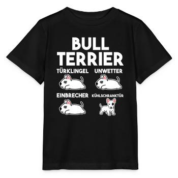 Hund Bull Terrier - Stanley/Stella Kinder T-Shirt MINI CREATOR  - Schwarz - Vorne - Mikhail (115cm)