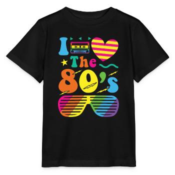 80er Jahre Retro Vintage Kostüm Jahr 80 Liebe - Stanley/Stella Kinder T-Shirt MINI CREATOR  - Schwarz - Vorne - Mikhail (115cm)