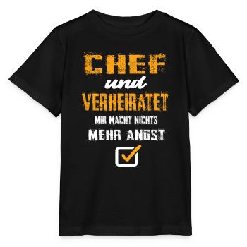 Chef und Verheiratet - Stanley/Stella Kinder T-Shirt MINI CREATOR  - Schwarz - Vorne - Mikhail (115cm)