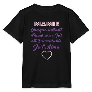 Mamie je t'aime - T-shirt bio MINI CREATOR Stanley/Stella Enfant - noir - Devant - Mikhail (115cm)