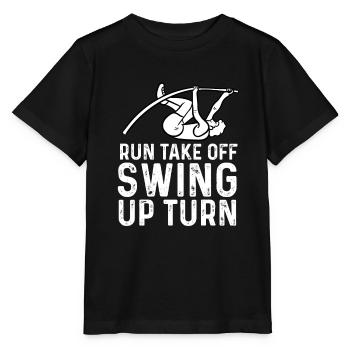 run take off swing up turn Design - Stanley/Stella MINI CREATOR Kids’ T-Shirt - black - Front - Mikhail (115cm)