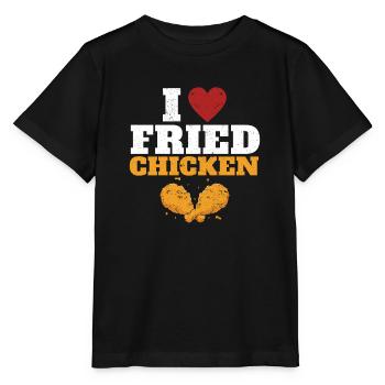 Ich liebe Brathähnchen Lustiges Essen Essen BBQ - Stanley/Stella Kinder T-Shirt MINI CREATOR  - Schwarz - Vorne - Mikhail (115cm)