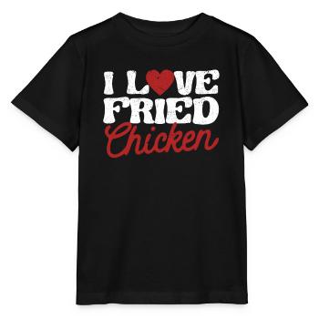 Ich liebe Brathähnchen Lustiges Essen Essen BBQ - Stanley/Stella Kinder T-Shirt MINI CREATOR  - Schwarz - Vorne - Mikhail (115cm)