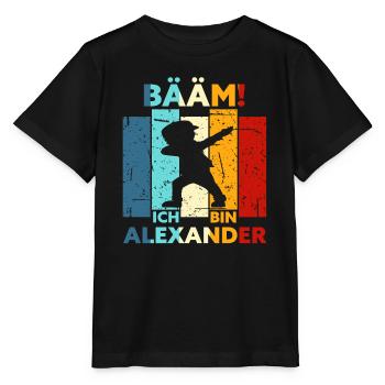 Alexander Geschenk Name Vorname Geburtstag - Stanley/Stella Kinder T-Shirt MINI CREATOR  - Schwarz - Vorne - Mikhail (115cm)