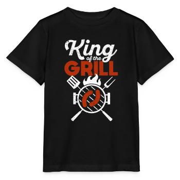 König des Grills Spaß Grillen Meisterkoch Koch - Stanley/Stella Kinder T-Shirt MINI CREATOR  - Schwarz - Vorne - Mikhail (115cm)