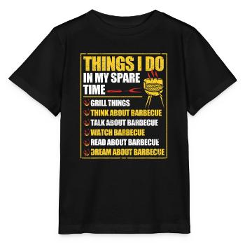 Ce que je fais pendant mon temps libre Barbecue - T-shirt bio MINI CREATOR Stanley/Stella Enfant - noir - Devant - Mikhail (115cm)