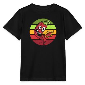 Drôle Extra Sharp Hot Chili Barbecue Peppers Grill - T-shirt bio MINI CREATOR Stanley/Stella Enfant - noir - Devant - Mikhail (115cm)