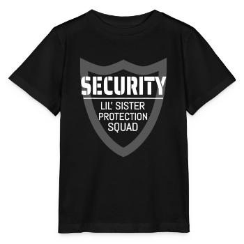Security Lil' Sister Protection Squad Big Brother - Stanley/Stella Kinder T-Shirt MINI CREATOR  - Schwarz - Vorne - Mikhail (115cm)