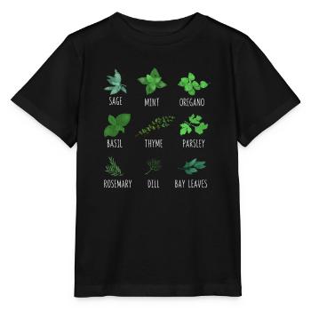 Herbs Types Plants Funny Gardening Plant - Stanley/Stella MINI CREATOR Kids’ T-Shirt - black - Front - Mikhail (115cm)