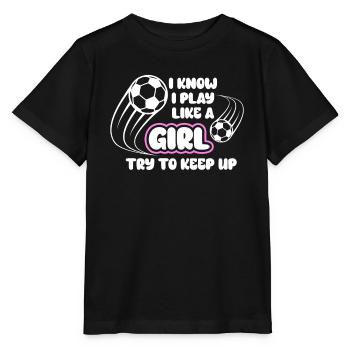 Je sais que je joue comme une fille essaie de suivre - T-shirt bio MINI CREATOR Stanley/Stella Enfant - noir - Devant - Mikhail (115cm)