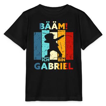 Gabriel Geschenk Name Vorname Geburtstag - Stanley/Stella Kinder T-Shirt MINI CREATOR  - Schwarz - Vorne - Mikhail (115cm)
