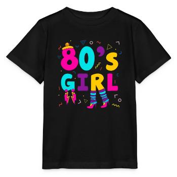 80's Girl Achtziger Frau - Stanley/Stella Kinder T-Shirt MINI CREATOR  - Schwarz - Vorne - Mikhail (115cm)