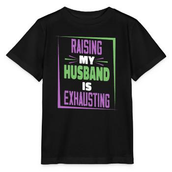 Die Erziehung meines Mannes ist anstrengend - Stanley/Stella Kinder T-Shirt MINI CREATOR  - Schwarz - Vorne - Mikhail (115cm)