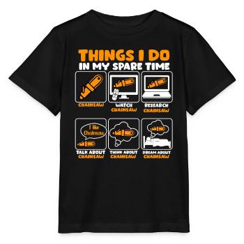 Tronçonneuse - T-shirt bio MINI CREATOR Stanley/Stella Enfant - noir - Devant - Mikhail (115cm)