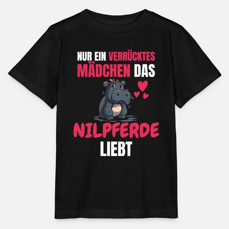 Nilpferd Mädchen Afrika Safari Tier Geschenk Hippo - Stanley/Stella Kinder T-Shirt MINI CREATOR  - Schwarz