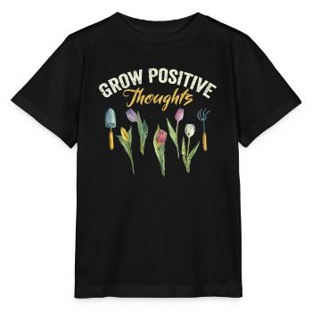Cultiver des pensées positives Jardinage amusant - T-shirt bio MINI CREATOR Stanley/Stella Enfant - noir - Devant - Mikhail (115cm)