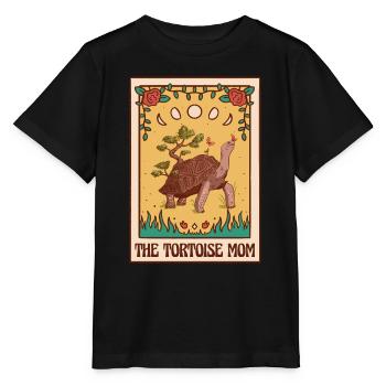 Cottagecore African Spurred Sulcata Tortoise Mom - Stanley/Stella MINI CREATOR Kids’ T-Shirt - black - Front - Mikhail (115cm)