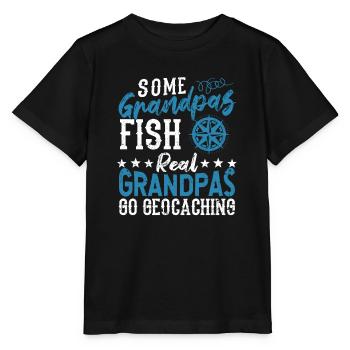 Some grandfathers go fishing Real grandfathers go - Stanley/Stella MINI CREATOR Kids’ T-Shirt - black - Front - Mikhail (115cm)