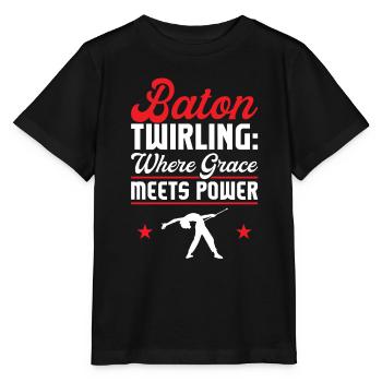 Baton Twirling - Baton Twirler - T-shirt bio MINI CREATOR Stanley/Stella Enfant - noir - Devant - Mikhail (115cm)