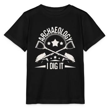 Archéologie Je le creuse - Archéologue Archéologue - T-shirt bio MINI CREATOR Stanley/Stella Enfant - noir - Devant - Mikhail (115cm)