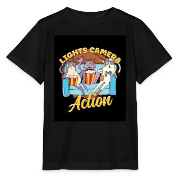Ligts Camera Action - Stanley/Stella Kinder T-Shirt MINI CREATOR  - Schwarz - Vorne - Mikhail (115cm)