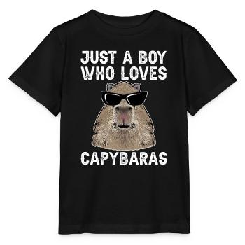 Capybara Nagetier - Stanley/Stella Kinder T-Shirt MINI CREATOR  - Schwarz - Vorne - Mikhail (115cm)