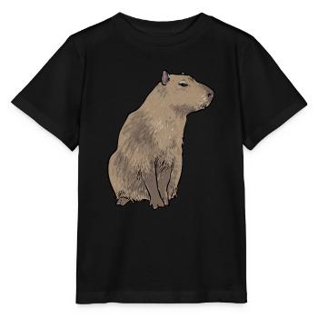 Capybara Nagetier - Stanley/Stella Kinder T-Shirt MINI CREATOR  - Schwarz - Vorne - Mikhail (115cm)