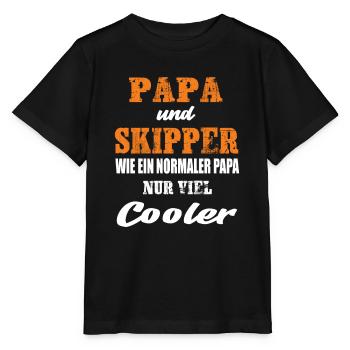 Papa und Skipper Segeln Skipper Boot Segelyacht - Stanley/Stella Kinder T-Shirt MINI CREATOR  - Schwarz - Vorne - Mikhail (115cm)