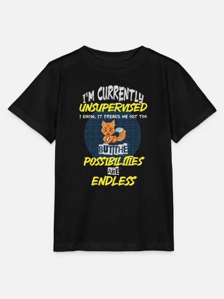 I am currently unsupervised - Stanley/Stella Kinder T-Shirt MINI CREATOR  - Schwarz