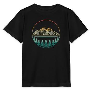 Berg Wald Camping Geocaching Wandern Jagen Outdoor - Stanley/Stella Kinder T-Shirt MINI CREATOR  - Schwarz - Vorne - Mikhail (115cm)