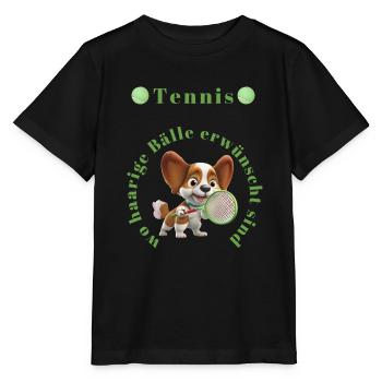 Tennis spielt gerne mit haarigen Bällen - Stanley/Stella Kinder T-Shirt MINI CREATOR  - Schwarz - Vorne - Mikhail (115cm)