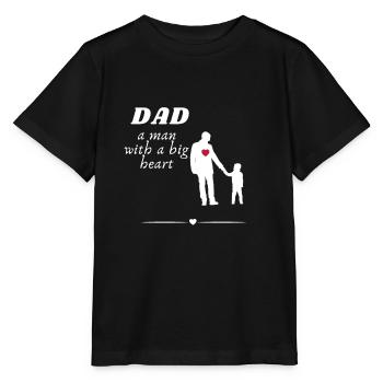 Papa l’homme au grand cœur - T-shirt bio MINI CREATOR Stanley/Stella Enfant - noir - Devant - Mikhail (115cm)