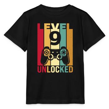 Dix 9 ans 9 anniversaire garçon fils drôle joueur 9ème ans - T-shirt bio MINI CREATOR Stanley/Stella Enfant - noir - Devant - Mikhail (115cm)