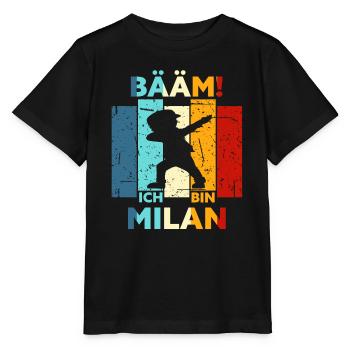 Milan Geschenk Name Vorname Geburtstag - Stanley/Stella Kinder T-Shirt MINI CREATOR  - Schwarz - Vorne - Mikhail (115cm)