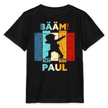 Paul Geschenk Name Vorname Geburtstag - Stanley/Stella Kinder T-Shirt MINI CREATOR  - Schwarz - Vorne - Mikhail (115cm)
