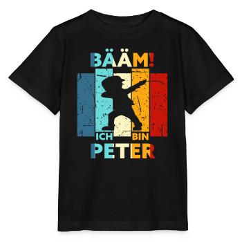 Peter Geschenk Name Vorname Geburtstag - Stanley/Stella Kinder T-Shirt MINI CREATOR  - Schwarz - Vorne - Mikhail (115cm)