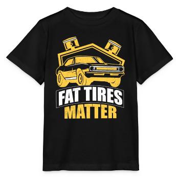 Fat Tires Matter Classic Retro Car - Stanley/Stella Kinder T-Shirt MINI CREATOR  - Schwarz - Vorne - Mikhail (115cm)