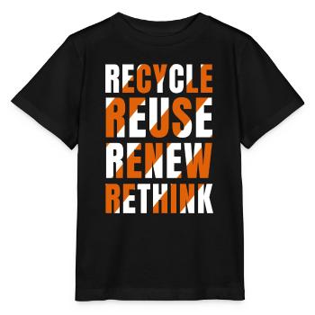 Recycle Reuse Renew Rethink - Stanley/Stella MINI CREATOR Kids’ T-Shirt - black - Front - Mikhail (115cm)