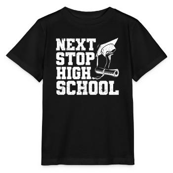 Nearest stop: High School Graduation Graduat - Stanley/Stella MINI CREATOR Kids’ T-Shirt - black - Front - Mikhail (115cm)