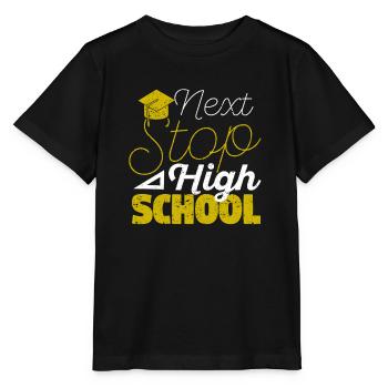 Nearest stop: High School Graduation - Stanley/Stella MINI CREATOR Kids’ T-Shirt - black - Front - Mikhail (115cm)
